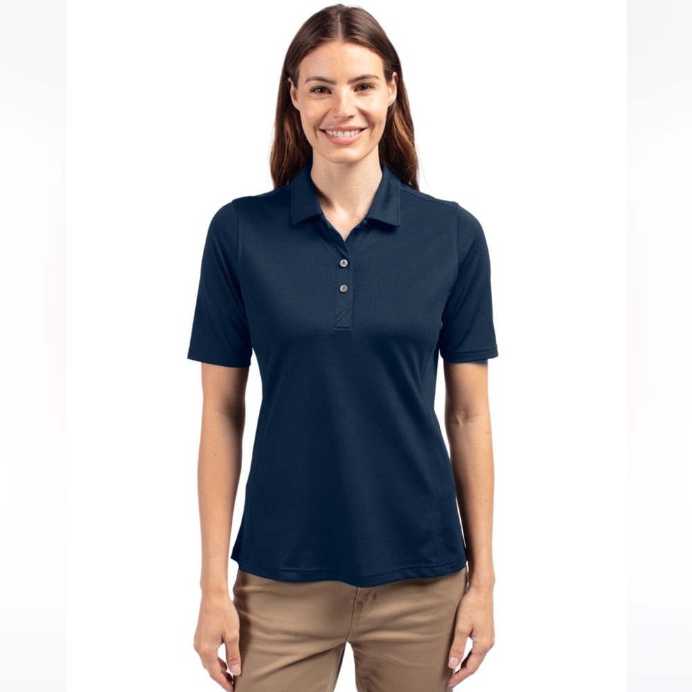 Cutter & Buck Virtue Eco Pique Recycled Womens Polo dark navy size small
